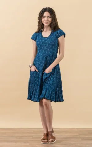 Santa Fe Dress, Short, Cap Sleeve, Tula Indigo