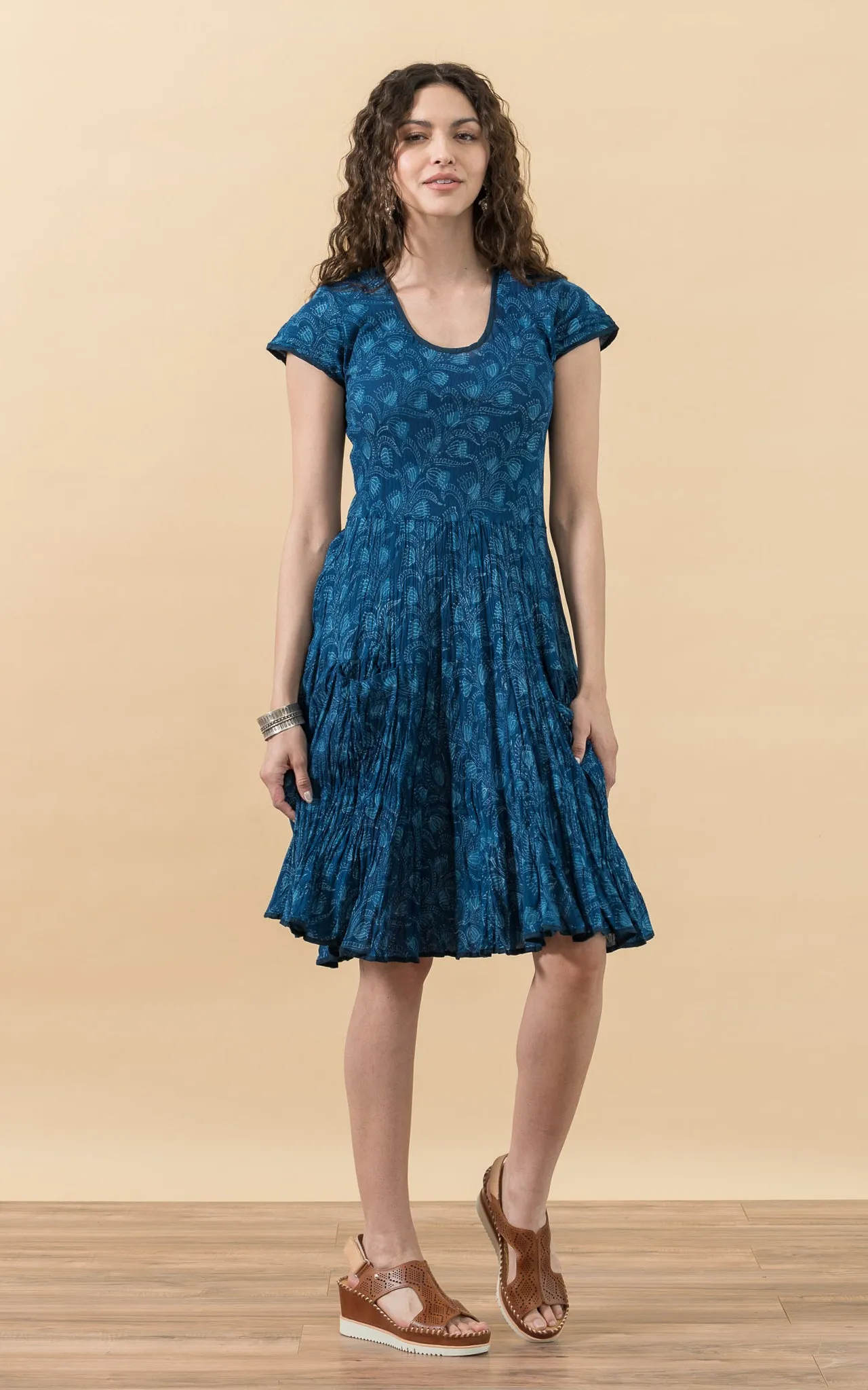 Santa Fe Dress, Short, Cap Sleeve, Tula Indigo