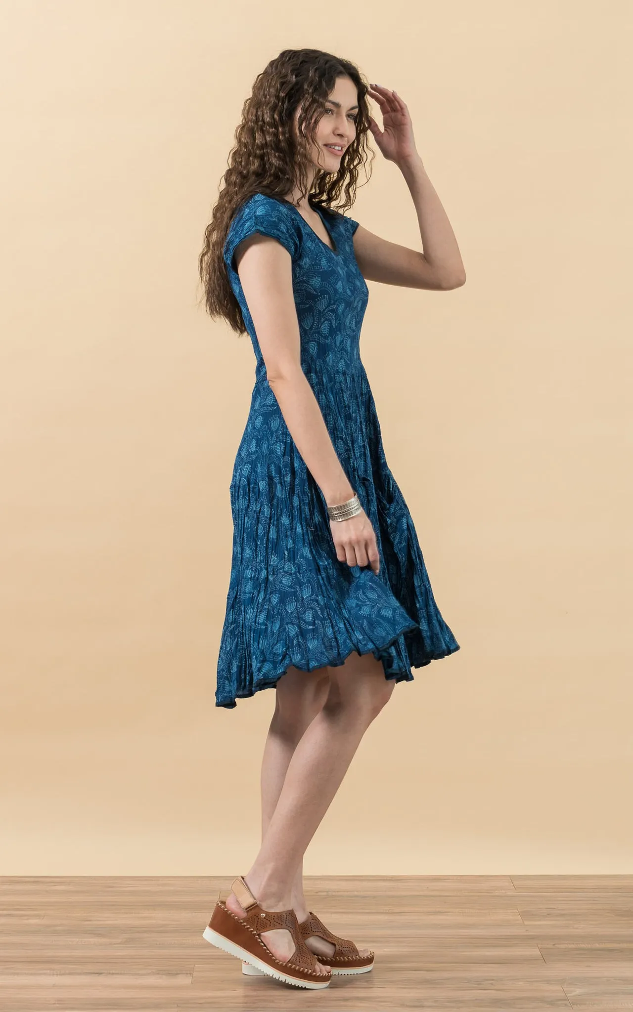 Santa Fe Dress, Short, Cap Sleeve, Tula Indigo