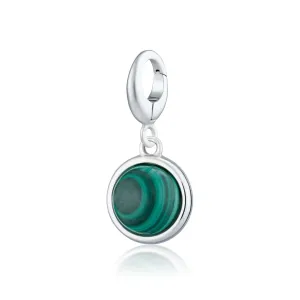 Silver Malachite Healing Stone Charm (Healing)