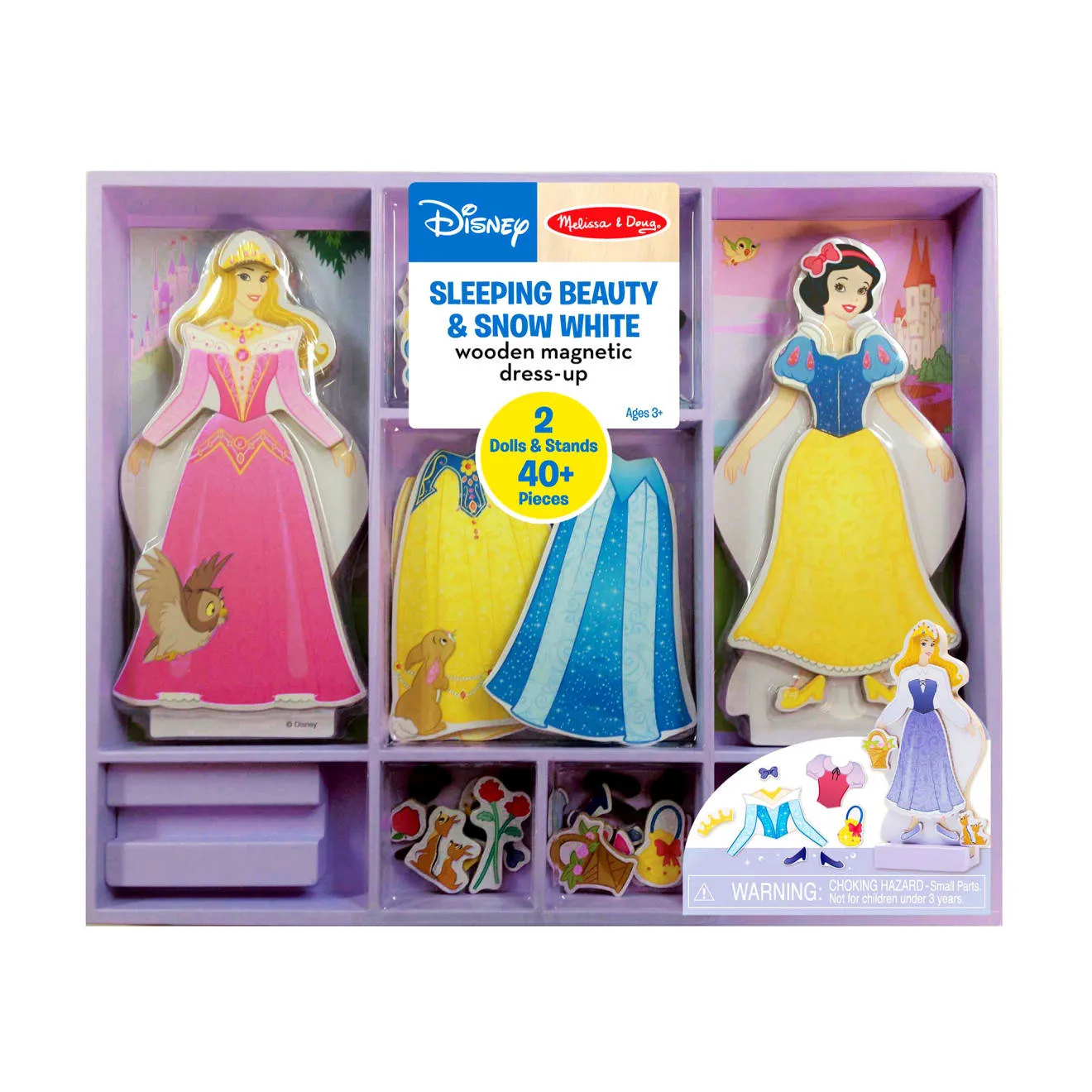 Sleeping Beauty & Snow White Wooden Magnetic Dress-Up