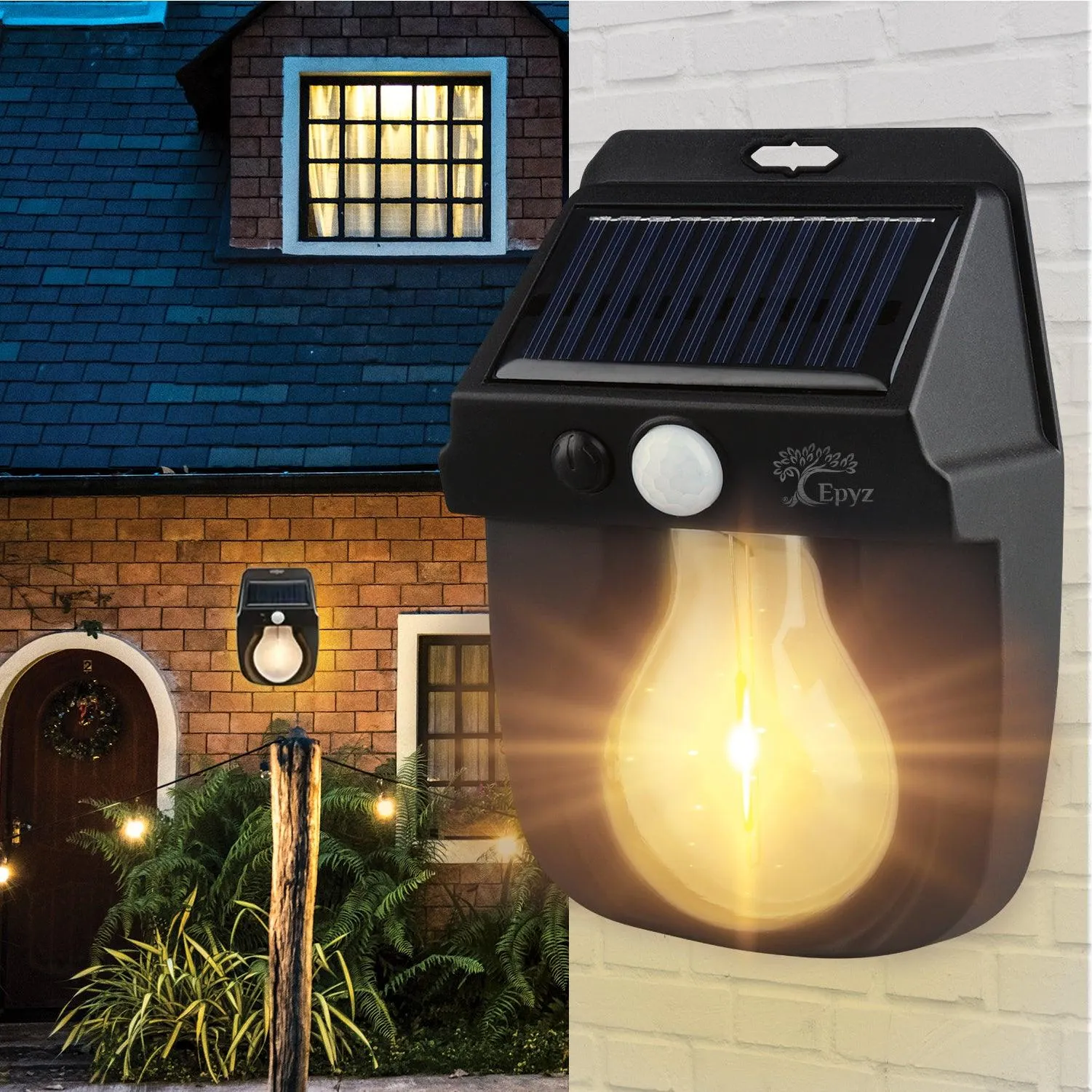 Solar Wall Motion Sensor Half Bulb Light