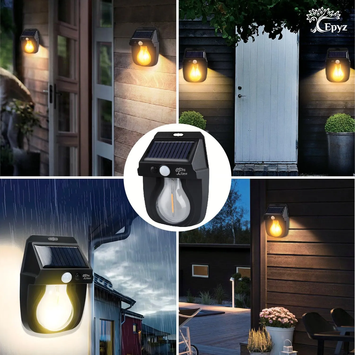 Solar Wall Motion Sensor Half Bulb Light