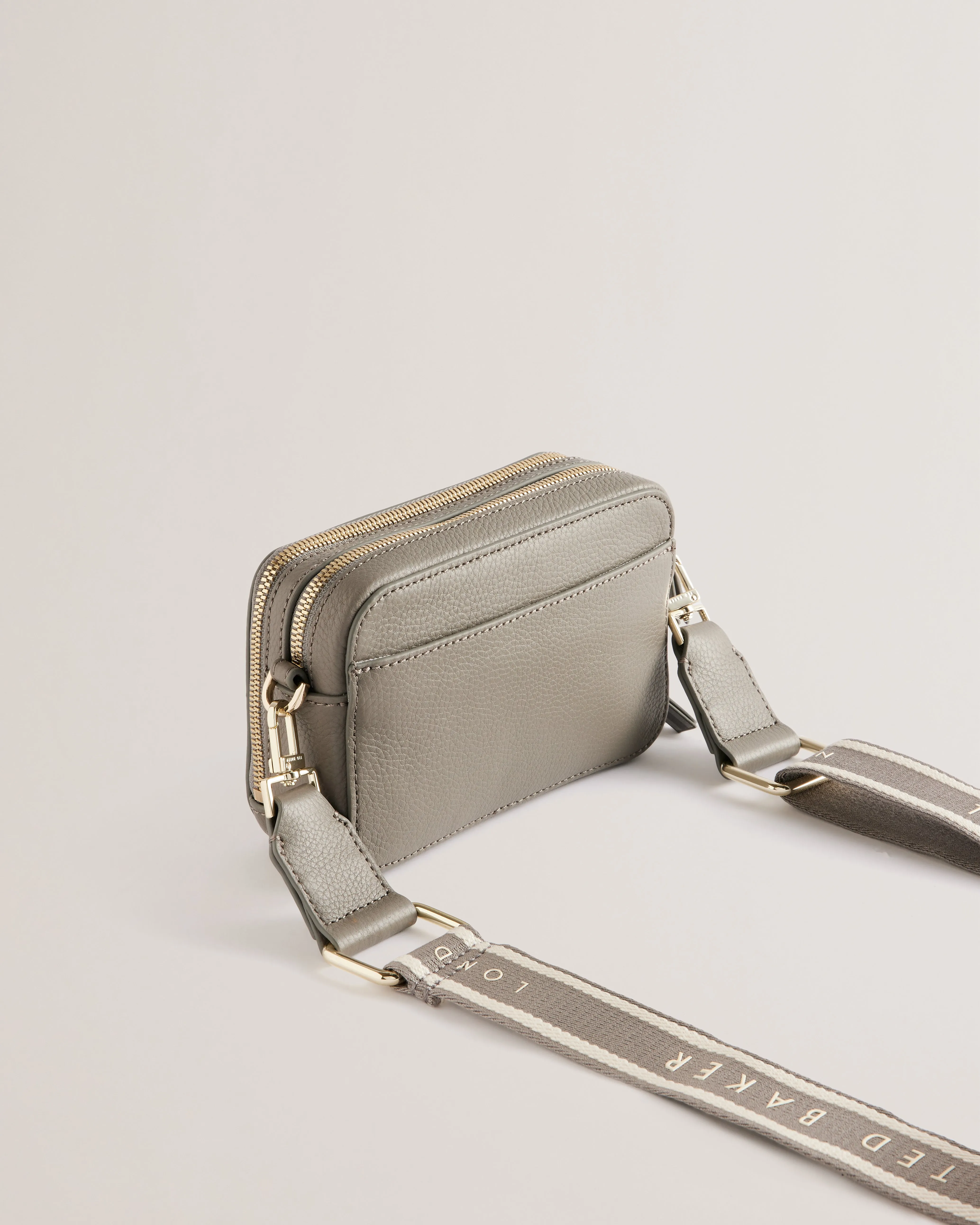 Stunna Webbing Leather Mini Crossbody Bag Mid-Grey