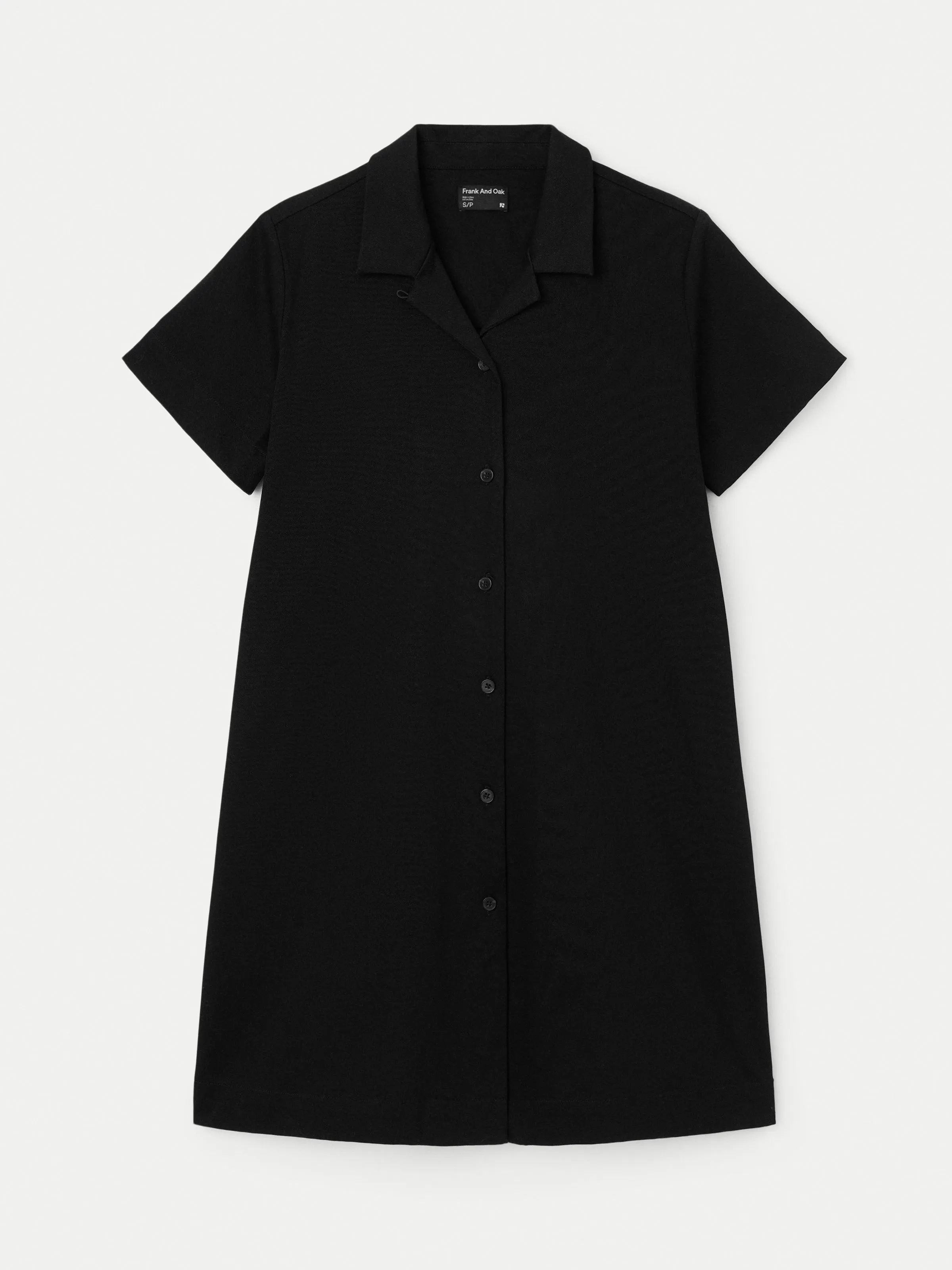 The Flex Camp Collar Dress in Black