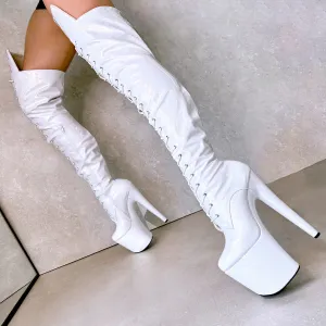 The Glitterati Thigh High - Snow Kween - 8 INCH