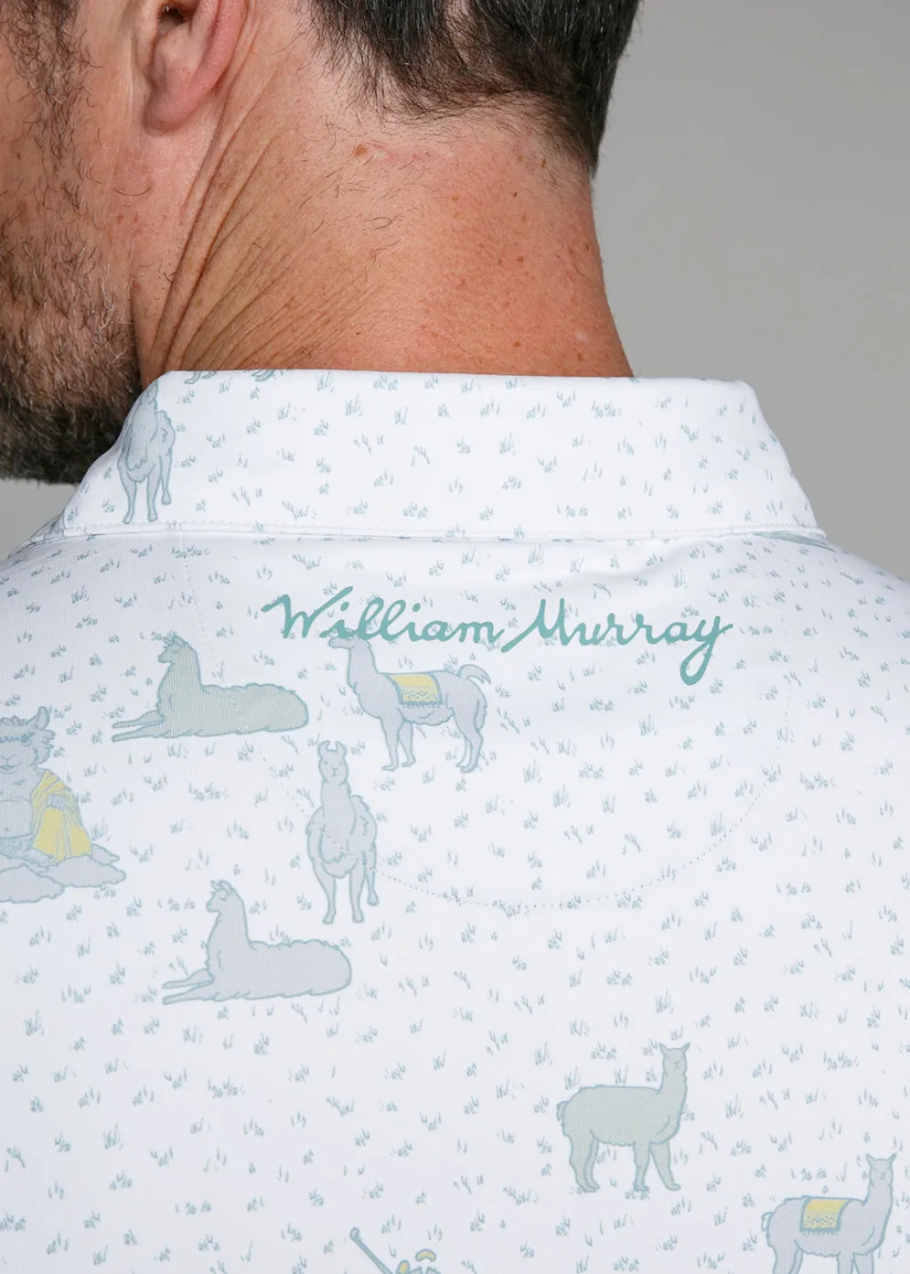 The Llama Men's Polo | White