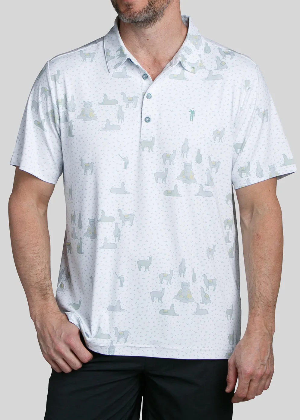 The Llama Men's Polo | White