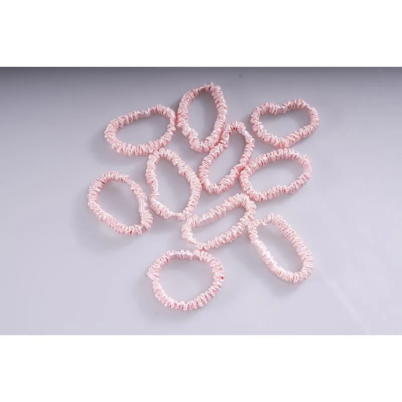 Thin silk scrunchies - Pink - 10 pack - dropshipping