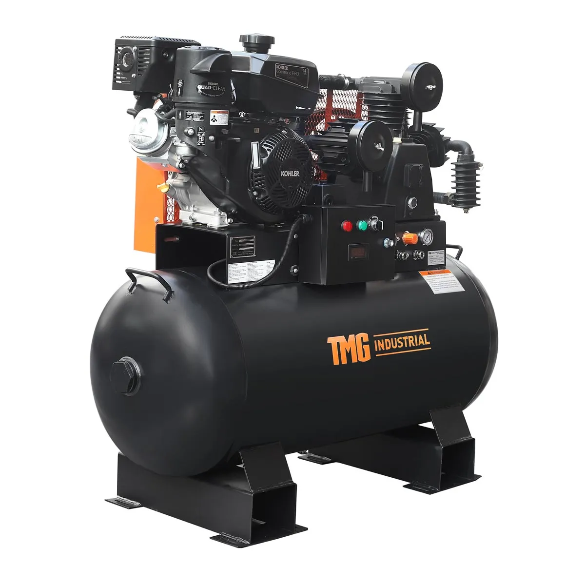 TMG Industrial 60 Gallon 2-Stage Truck Mounted Air Compressor, 14 HP Kohler Command Pro Engine, Horizontal Tank, 18.5 CFM @ 175 PSI, TMG-GAC60