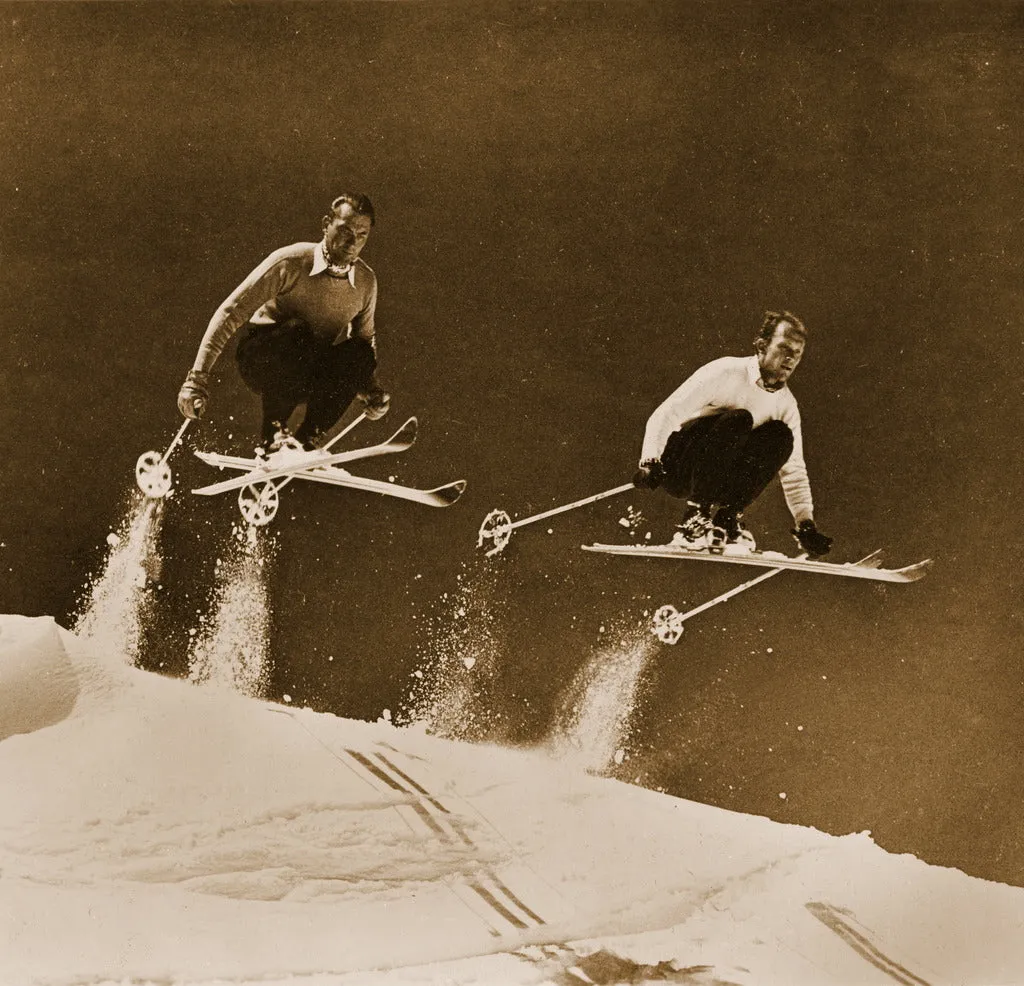 Vintage Ski Photo - 4 Square Collage