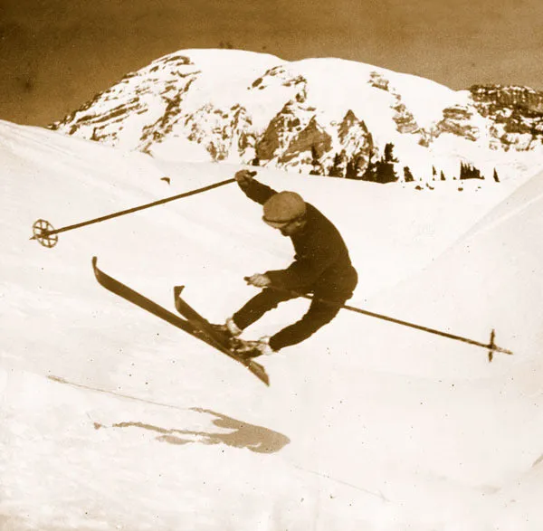 Vintage Ski Photo - 4 Square Collage