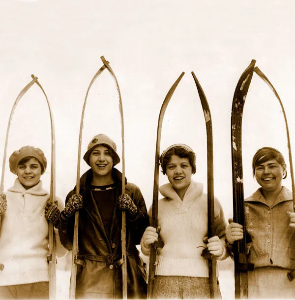 Vintage Ski Photo - 4 Square Collage