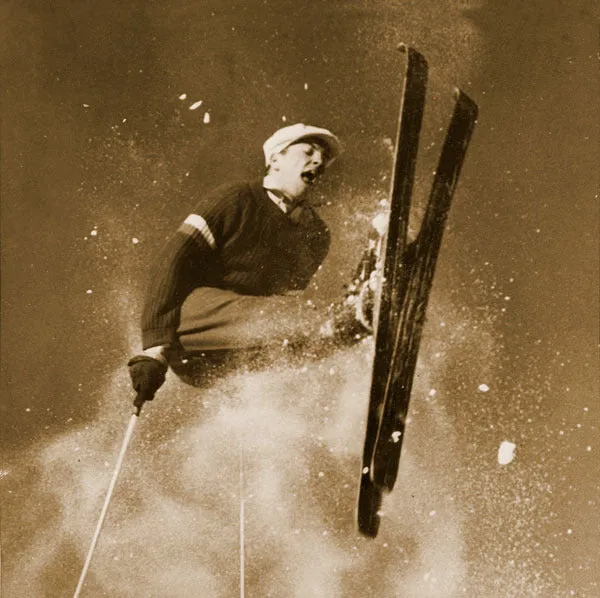 Vintage Ski Photo - 4 Square Collage