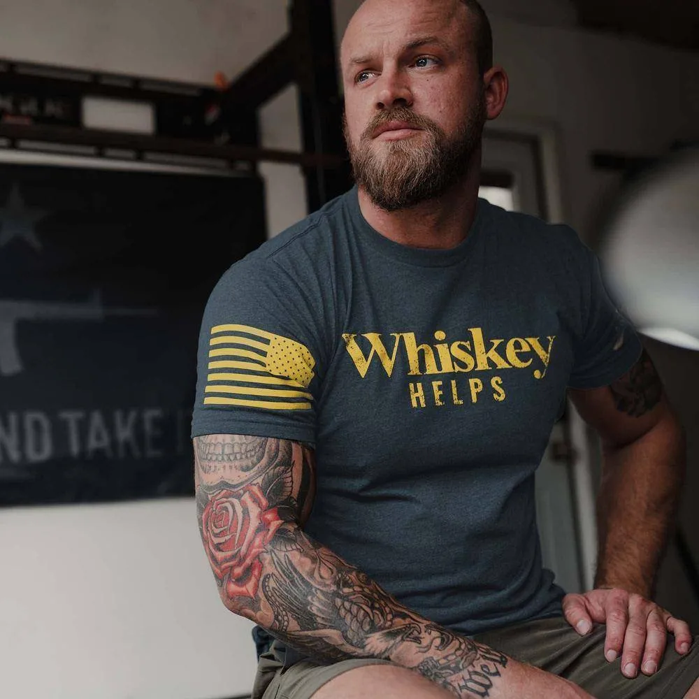 Whiskey Helps™  T-Shirt - Midnight Navy