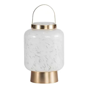 White Glass Cylinder Keeper Lantern