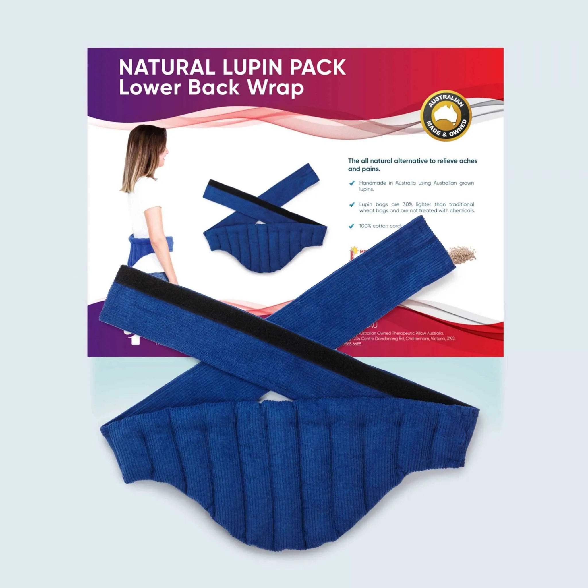 Wraparound Back & Hip Natural Lupin Heat Pack